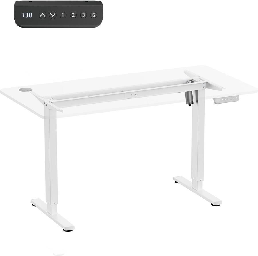 Ergo Office In hoogte verstelbaar elektrisch bureau max. hoogte 1160mm max 80 kg zonder tafelblad wit ER-400 W