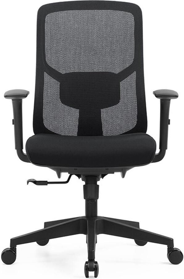 Ergofy Bureaustoel Lite – Zwart – Netrug – Verstelbare armleuningen – Lendesteun