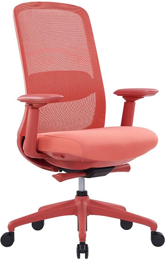 Ergofy Ergonomische bureaustoel Comfort – Rood 4D armleggers Mesh rug
