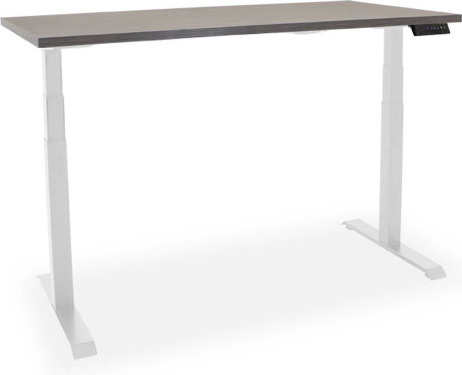 Officetopper Elektrisch zit-sta bureau Essential NPR 120x80cm dark oak wit