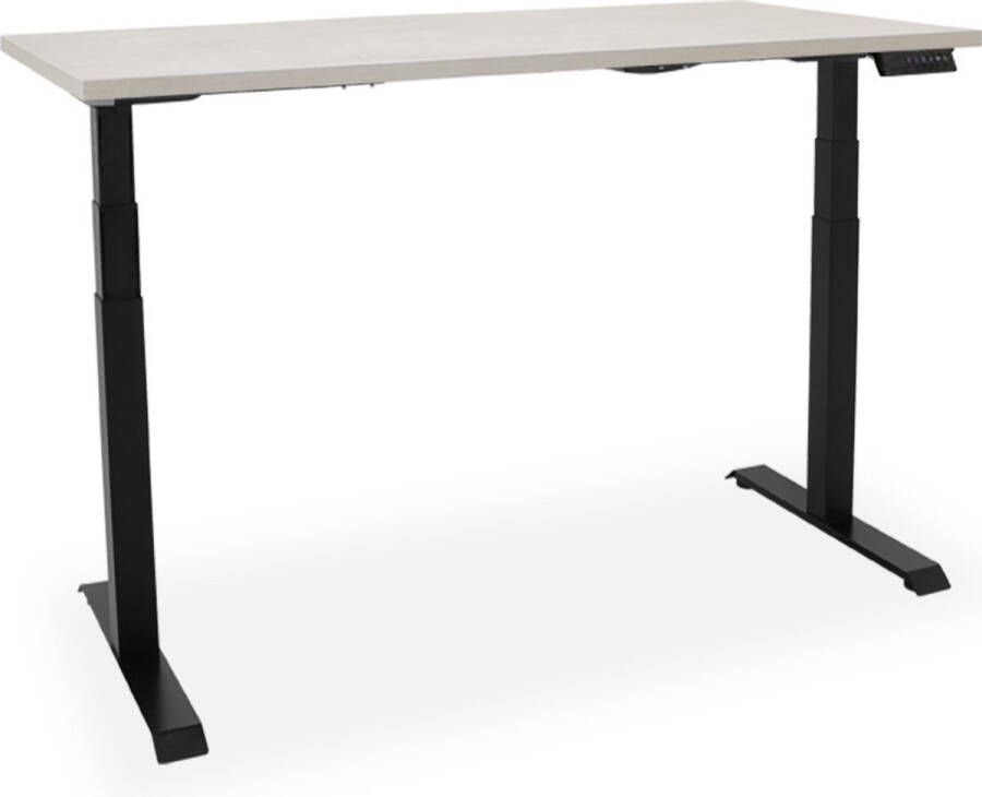 Officetopper Elektrisch zit-sta bureau Essential NPR 120x80cm light oak zwart