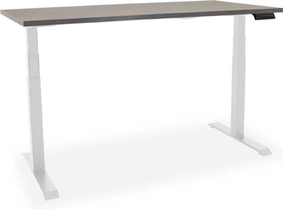 Officetopper Elektrisch zit-sta bureau Essential NPR 140x80cm dark oak wit