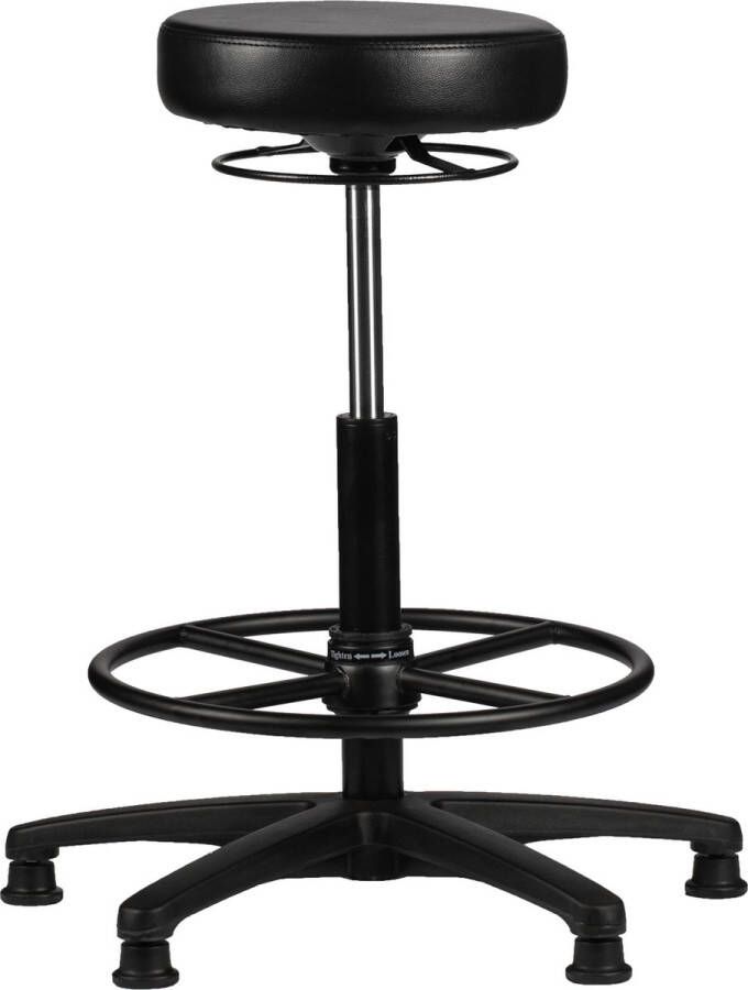 Ergofy hoge Tabouret Kruk Kunstleder Met Voetring – Kruisvoet Vloerdoppen