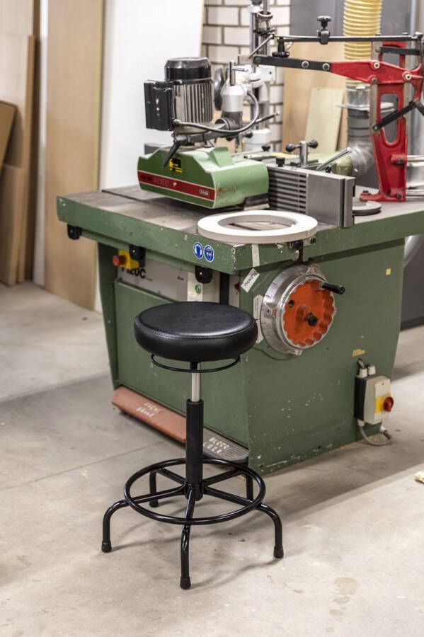 Ergofy hoge Tabouret kruk kunstleder spinvoet – met vloerdoppen