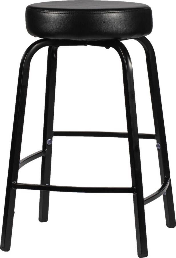 Ergofy Tabouret Kruk kunstleder 4 poten – vaste hoogte 49 cm – verspringende voetensteun