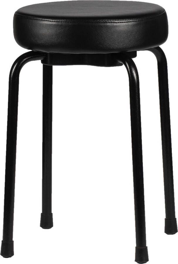 Ergofy Tabouret kruk kunstleder met 4 poten en een vaste hoogte van 50 cm