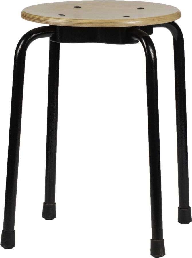 Ergofy Tabouret kruk hout met 4 poten – vaste hoogte 65 cm verspringende voetensteun - Foto 2