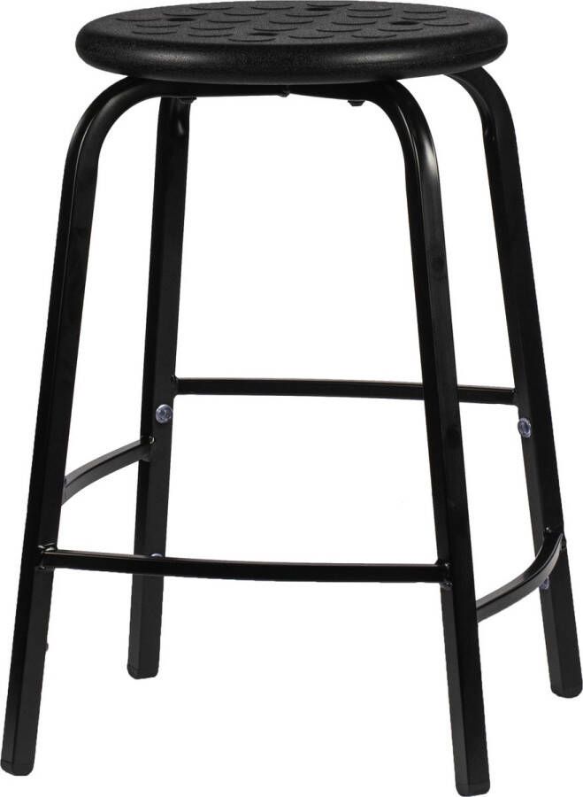 Ergofy Tabouret Kruk (PUR) 4 Poten – Vaste Hoogte 46 cm – Verspringende Voetensteun