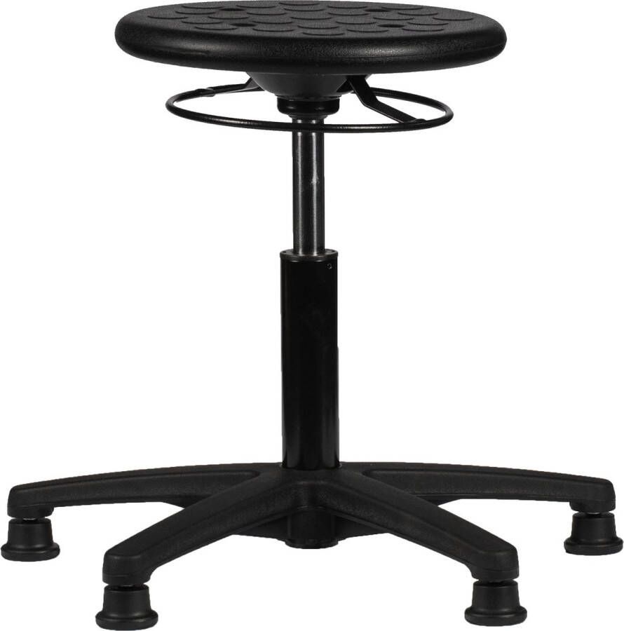 Ergofy Tabouret Bureaukruk (PUR) Inclusief Vloerdoppen Zwart