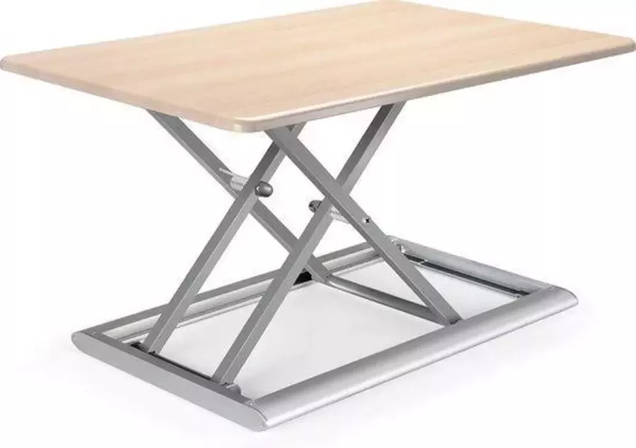Ergoline bureau verhoger zit sta bureau hoogte verstelbaar met gasveer 76.5 cm updesk tafel verhoger beuken wit - Foto 1