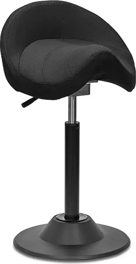 Ergoline ergonomische zadelkruk met rugsteun en vaste voet