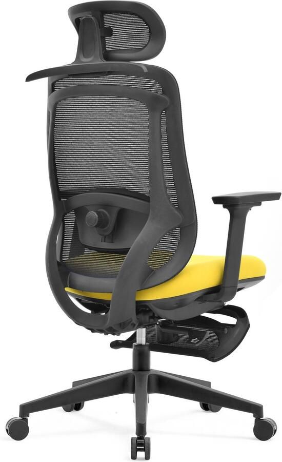 Ergolis Ergonomische Bureaustoel Met Voetsteun Zwart Geel Office Chair Tot 150 kg Game Stoel Gaming Stoel Kantoor Stoel