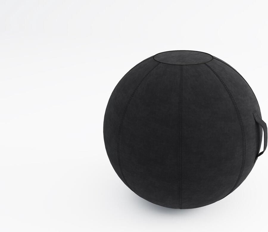 Ergostoelonline.nl Health Balance Ergonomische Zitbal – Kantoor & Thuis Actief & Comfortabel Zitten – Ø 65 cm – Zwart – Luxe Katoen-Linnen Hoes