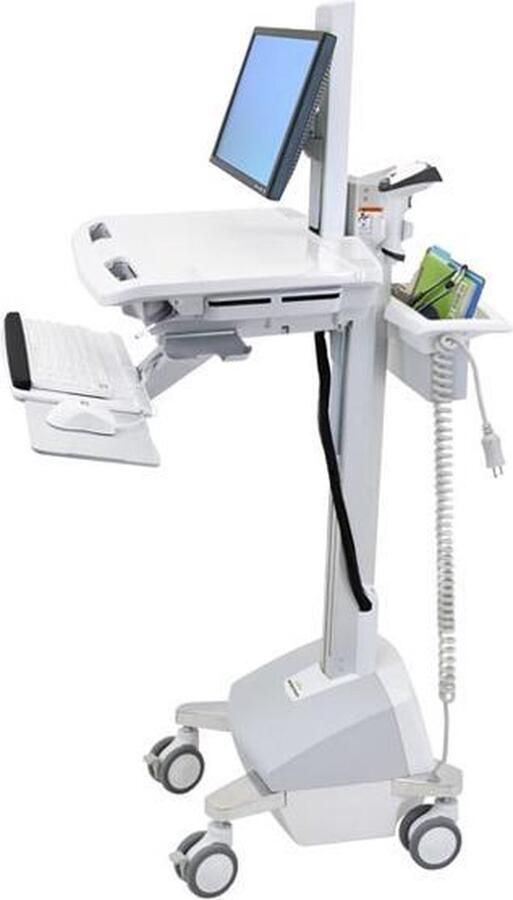 Ergotron StyleView Cart voor een LCD-scherm met LiFe-batterij EU Een medische trolley met alles erop en eraan