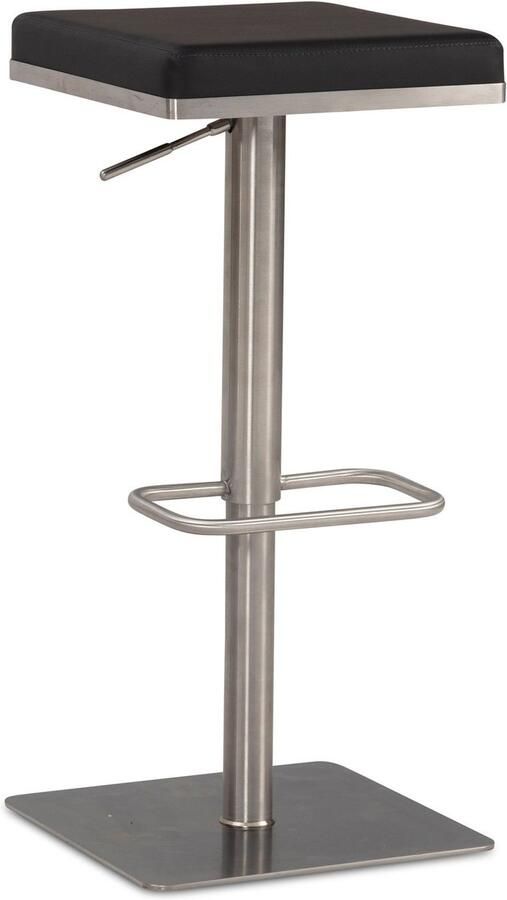 Ervesto barkruk zwart kunstleer roestvrijstalen barkruk modern designer tegenkruk draaibaar gestoffeerd bistrokruk metaal hoog tegenkruk in hoogte verstelbaar hoge kruk voor bar