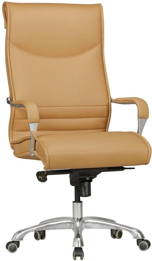 Ervesto bureaustoel BIGBOSS hoes imitatie lederen karamel design bureaustoel X-XL 150 kg bureaustoel in hoogte verstelbare bureaustoel ergonomisch met armleuningen gestoffeerde hoge rugleuning wiegende functie hoogrug