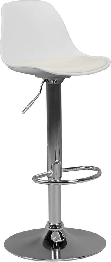 Ervesto Corsica Barkruk met kunstleer Wit Kruk is in hoogte verstelbaar Ontwerp barkruk met rugleuning