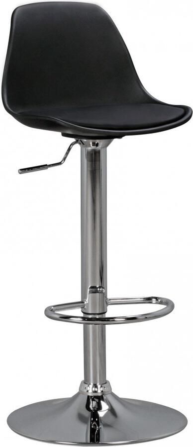 Ervesto Corsica Barkruk met Zwarte Pu Kruk is in hoogte verstelbaar Ontwerp barkruk met rugleuning