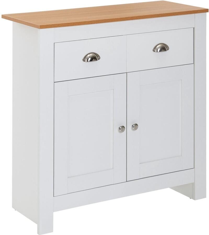 Ervesto dressoir met 2 lades 79x81x34 5 cm ladekast wit eiken modern Design hoog dressoir met deuren Commode woonkamer