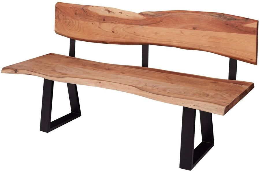 Ervesto GAYA Eetkamerbank Boomstam bank Houten bank Bruin Acacia Modern design Verstelbare rugleuning Duurzaam en uniek