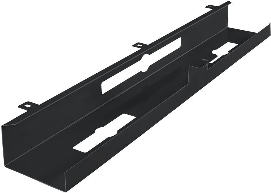 Ervesto kabelgoot bureau 80x7x13 cm brede onderbouw kabelmanagement zwart Kabelbeheer Kabelgoot Poedercoating Kabelgoot horizontaal metal