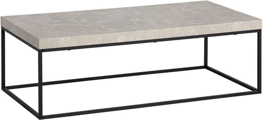 Ervesto salontafel 120x60x38 cm zandkleurige salontafel in steenlook modern design woonkamertafel rechthoekig lounge salontafel beige salontafel metalen poten groot