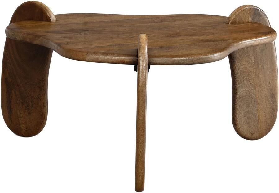 Ervesto salontafel 78x78x39 5 cm mango massief hout walnootkleurige salontafel laag driepoot woonkamertafel organisch design salontafel woonkamer modern met natuurlijke houtnerf