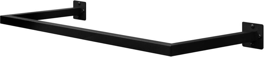ESituro Rechthoekige kledingrek industriële buis wandkapstok ruimtebesparend voor hal keuken woonkamer badkamer belasting 50 kg 94 x 6 5 x 30 cm zwart