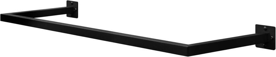 ESituro Rechthoekige wandgarderobe kledingstang wandgarderobe industriële buis ruimtebesparend voor hal keuken woonkamer badkamer draagkracht 50 kg 114 x 6 5 x 30 cm zwart