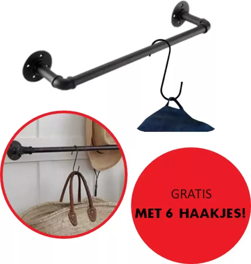 Especially Industriele Kapstok Industrieel Zwart Vintage Metalen Kapstok Ijzeren Decoratieve Muur Opbergrek Zonder Haakjes