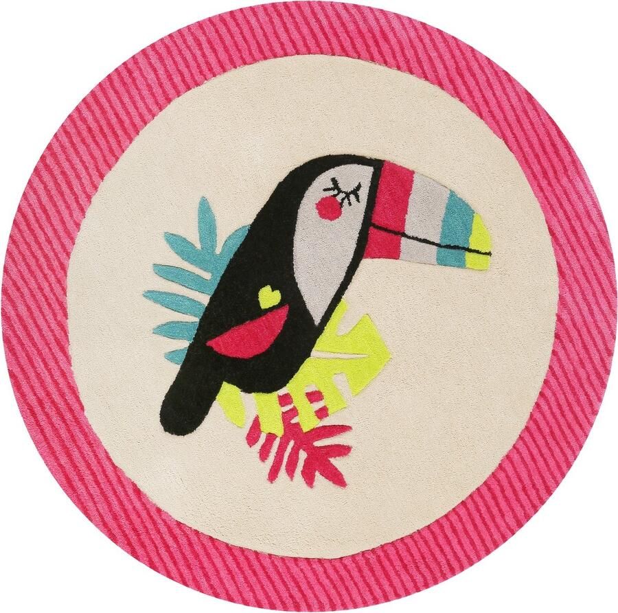 Esprit E-Toucan Kinder vloerkleed 100 cm rd. beige roze