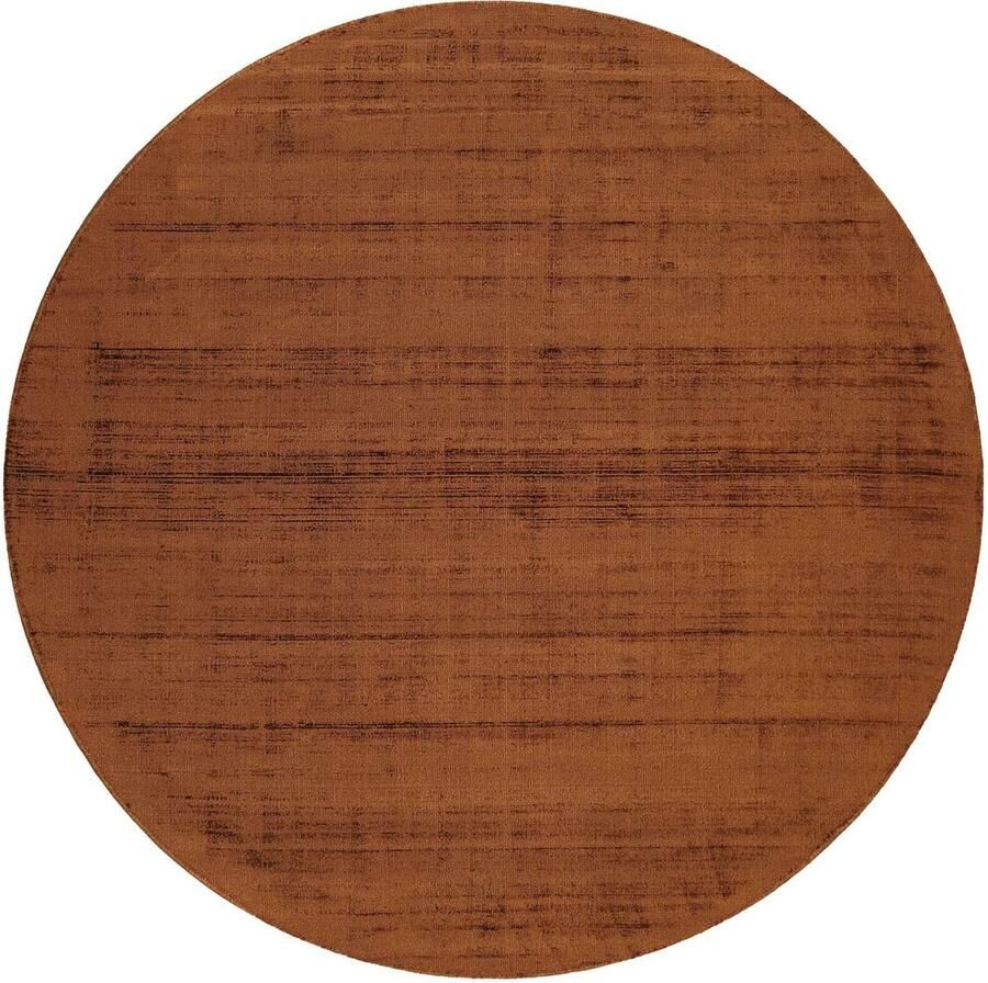 Esprit Gil Laagpolig vloerkleed 200 cm rond terracotta bruin