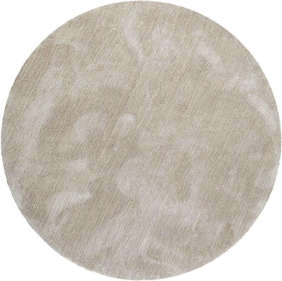 Esprit #relaxx Hoogpolig vloerkleed 200 x 200 cm rond Beige zand gemêleerd