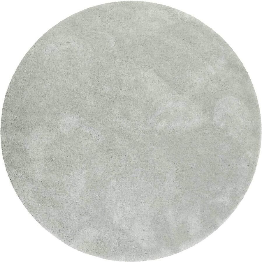 Esprit #relaxx Hoogpolig vloerkleed 200 x 200 cm rond licht grijs groen