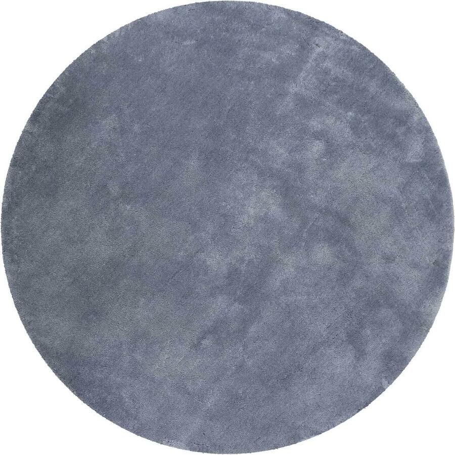 Esprit #relaxx Hoogpolig vloerkleed 200 x 200 cm rond blauw grijs