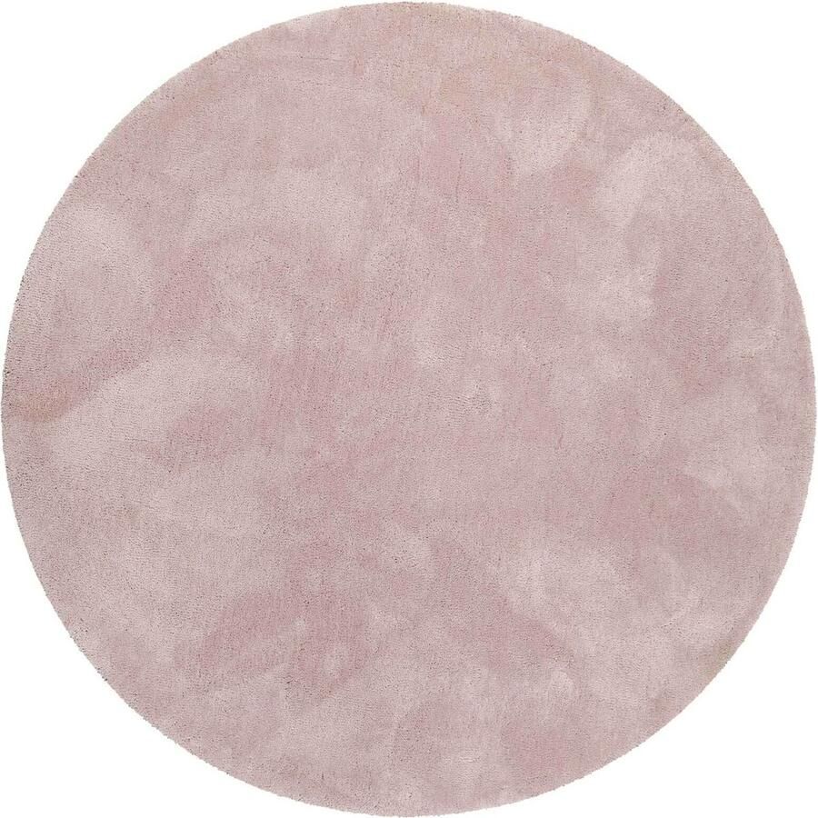 Esprit #relaxx Hoogpolig vloerkleed 200 x 200 cm rond roze crème