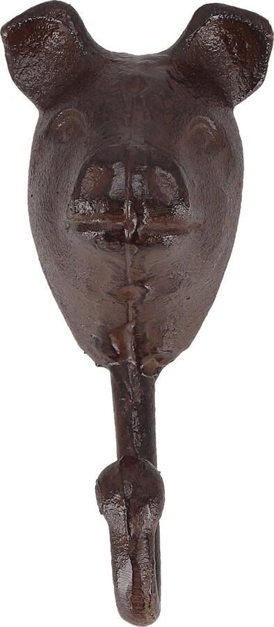 Esschert Design Gietijzeren kapstokhaak varken donkerbruin