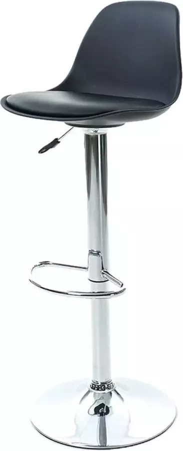 Essence Fuerta draaibare barkruk zwart chroom onderstel