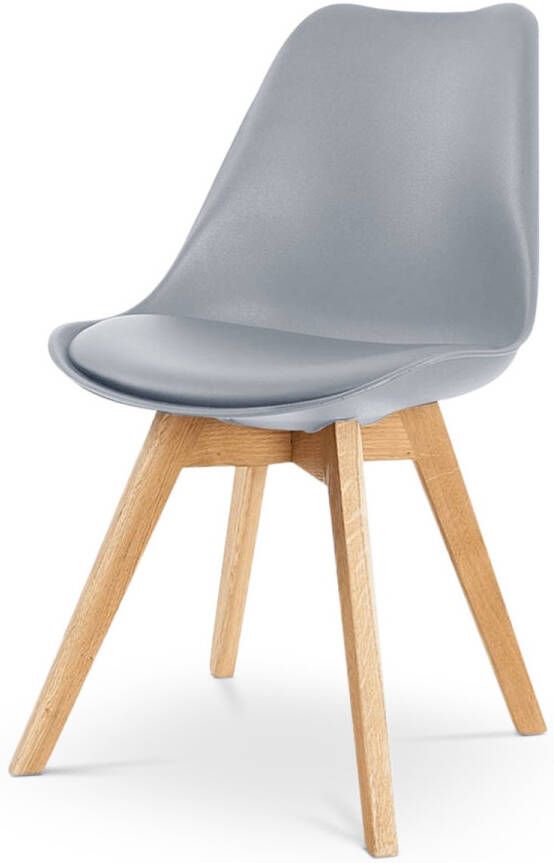 Essence Madera Eetkamerstoel lichtgrijs houten onderstel