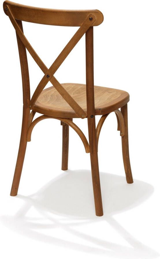 Essentials Crossback Stapelstoel massief hout Licht bruin SET VAN 7 - Foto 2