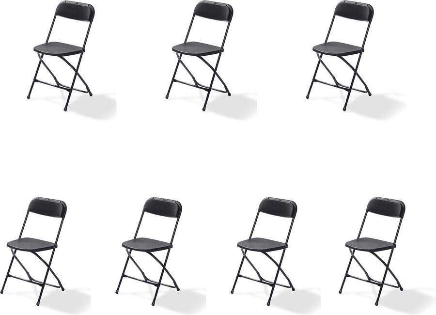Essentials Budget Klapstoel zwart zwart Inklapbaar en stapelbaar SET VAN 7 - Foto 2