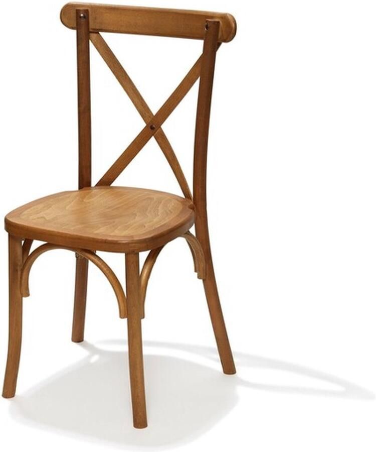 Huismerk Essentials Crossback stapelstoel massiefhout Licht set van 7 48x47x88cm (LxBxH)