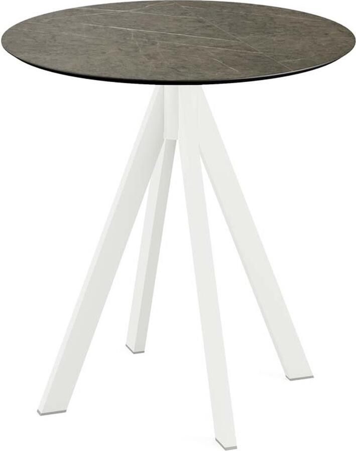 Essentials Infinity Terrastafel Wit Frame + Midnight Marble HPL 70 cm 120021670