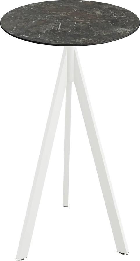 Essentials Infinity Tripod Statafel Wit Frame + Galaxy Marble HPL 70 cm 140051570 Horeca & Professioneel