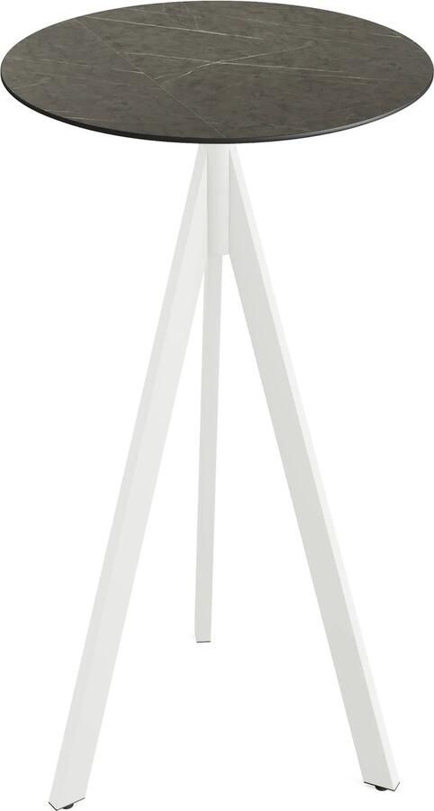 Essentials Infinity Tripod Statafel Wit Frame + Midnight Marble HPL 70 cm 140051670 Horeca & Professioneel