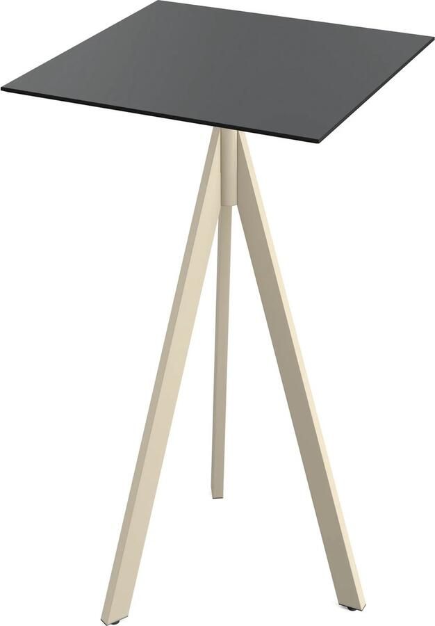 Essentials Infinity Tripod Statafel Zand Frame + Zwart HPL 70x70 cm 140061077 Horeca & Professioneel