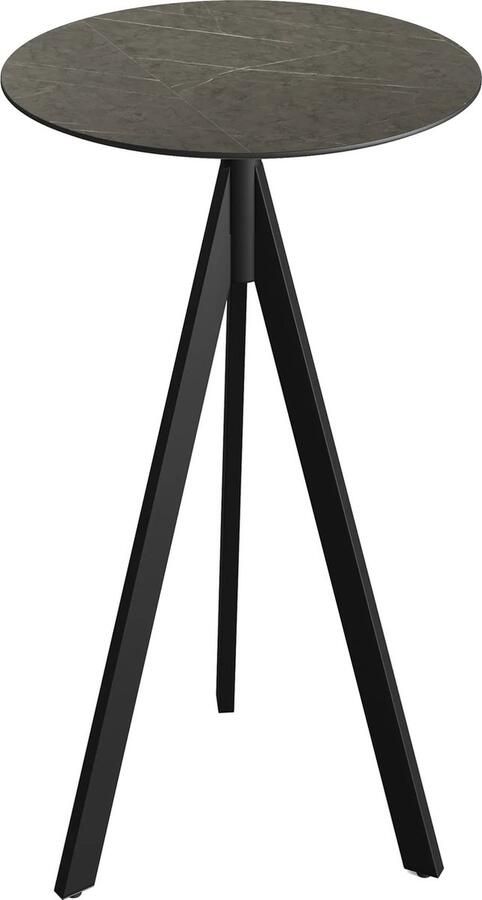 Essentials Infinity Tripod Statafel Zwart Frame + Midnight Marble HPL 70 cm 140041670 Horeca & Professioneel