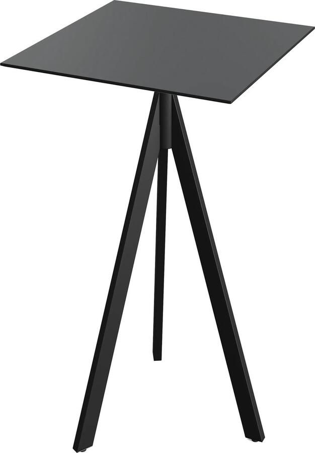 Essentials Infinity Tripod Statafel Zwart Frame + Zwart HPL 70x70 cm 140041077 Horeca & Professioneel