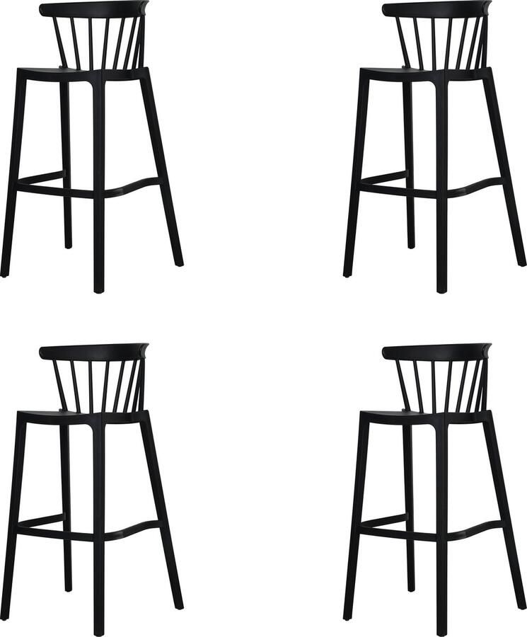 Essentials Windson Barkruk Zwart SET VAN 4