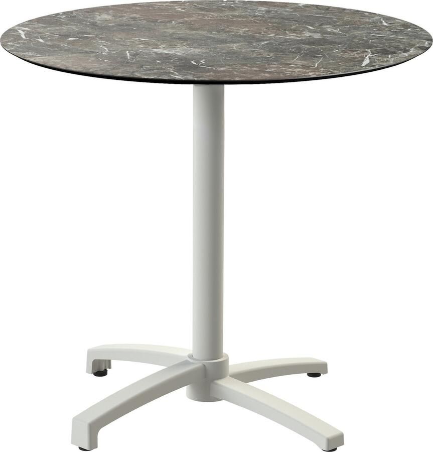 Essentials X Cross Terrastafel Zand Frame + Galaxy Marble HPL 70 cm 110091570 Horeca & Professioneel